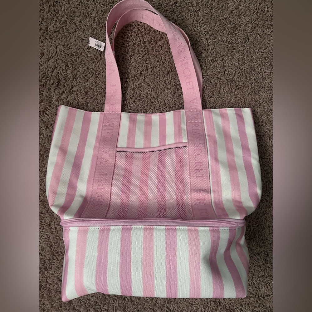 Victoria's Secret Pink and White Tote Bag